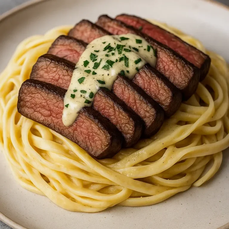 Steak Gorgonzola Alfredo Pasta