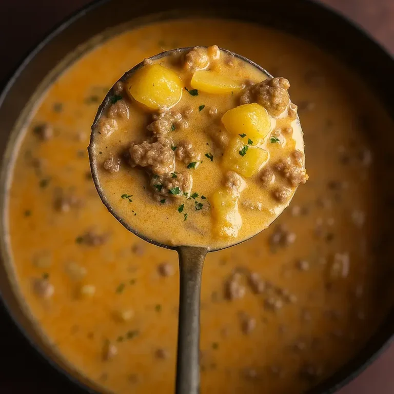 Cheesy Beef Potato Soup