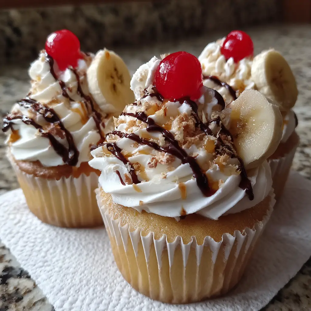 Banana Split Cupcakes