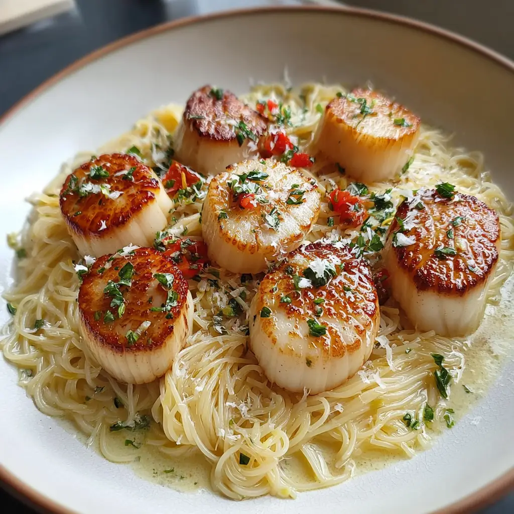 Sea Scallops with Angel Hair Pasta