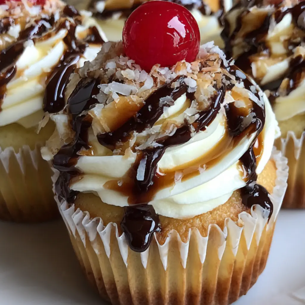 Banana Split Cupcakes