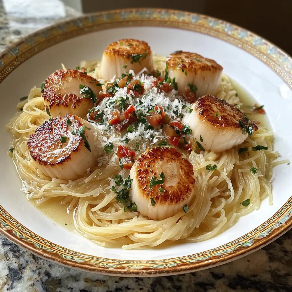 Sea Scallops with Angel Hair Pasta