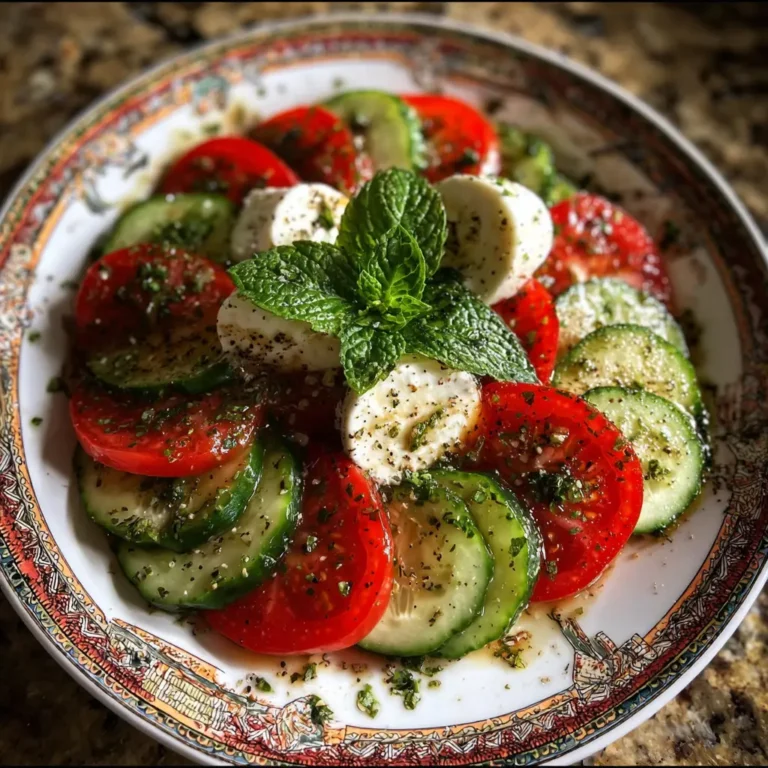 Fresh Cucumber Caprese Salad