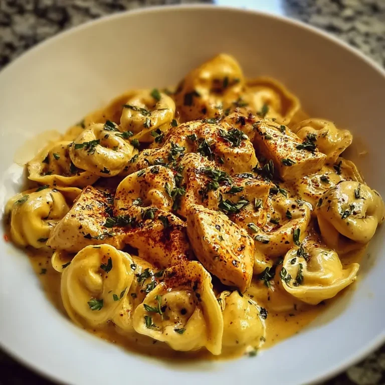 Cajun Chicken Tortellini with Garlic Sauce