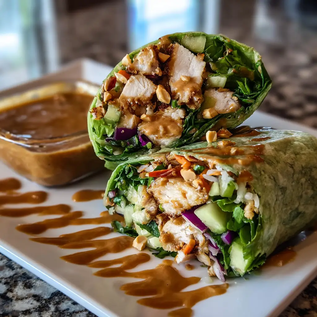 Thai Peanut Chicken Wraps