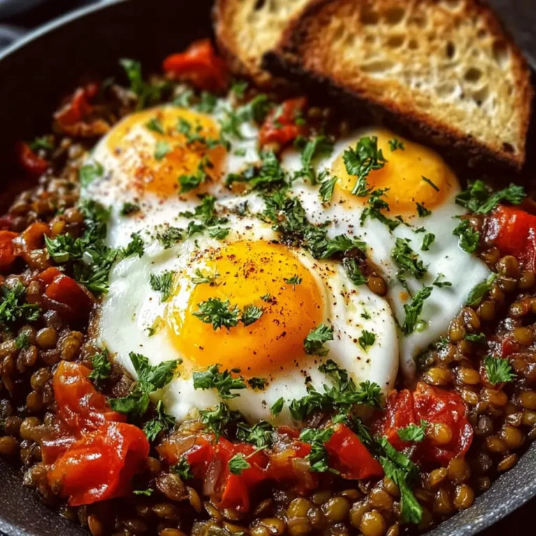 Mediterranean Braised Lentils Egg
