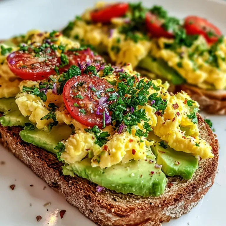 Avocado Toast Scrambled Eggs Veggies