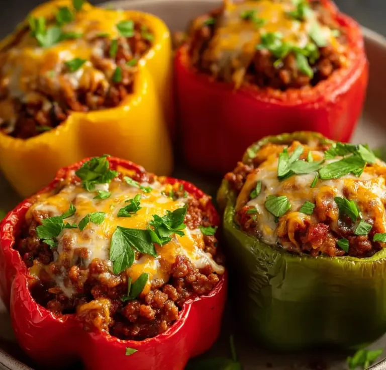Savory Ground Beef Stuffed Peppers