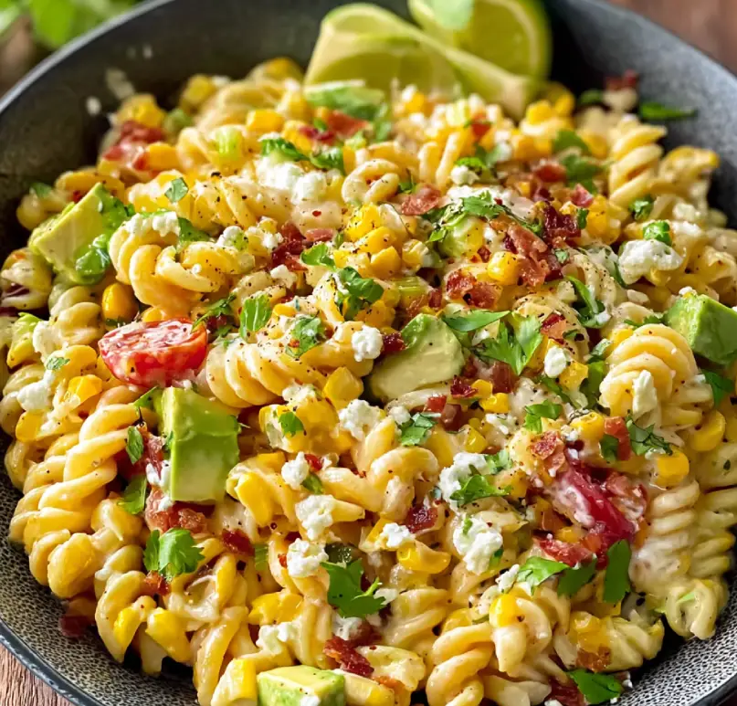 Perfect Mexican Street Corn Pasta Salad