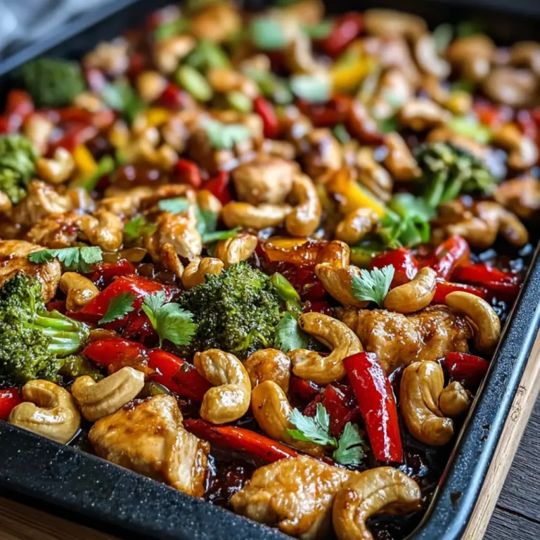 sheet pan cashew chicken