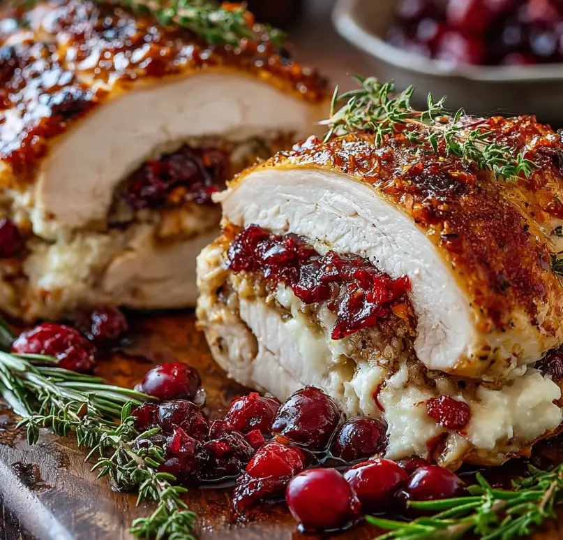 Cranberry Brie Stuffed Chicken