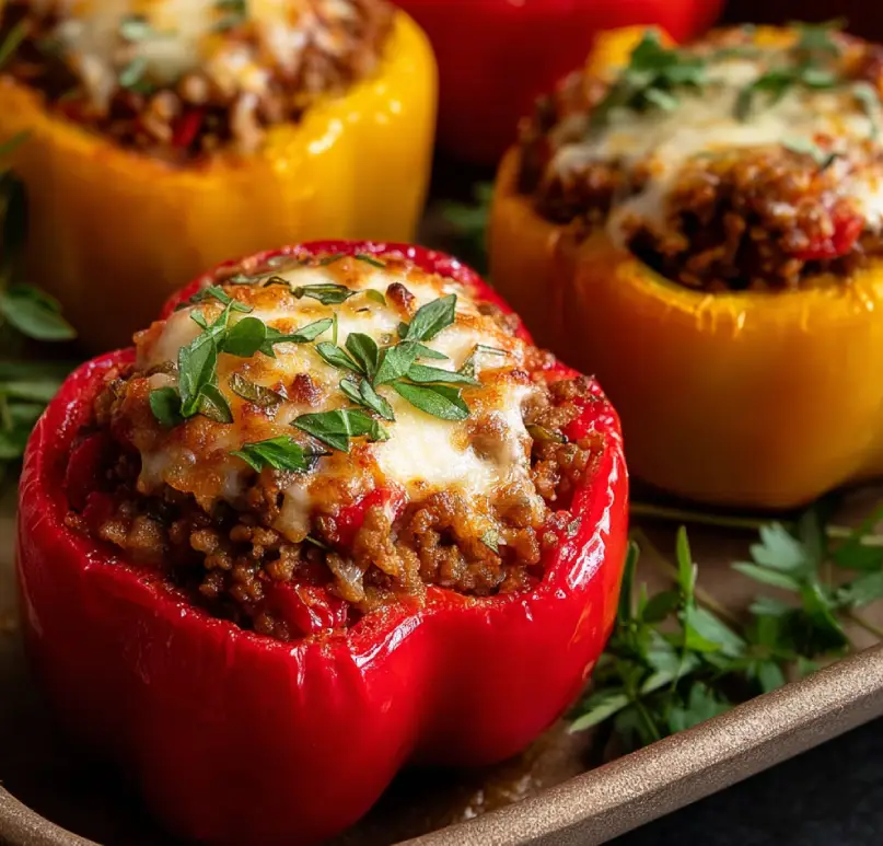 Savory Ground Beef Stuffed Peppers