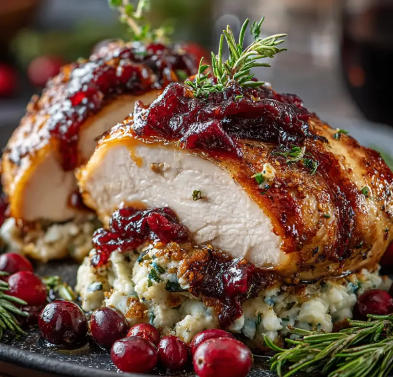 Cranberry Brie Stuffed Chicken