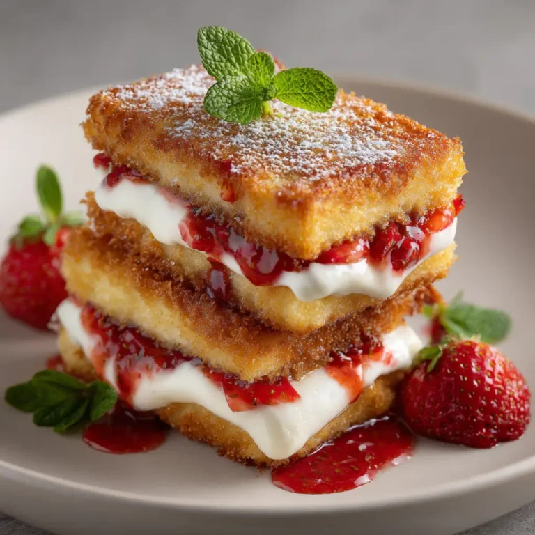 fried strawberry cheesecake sandwiches