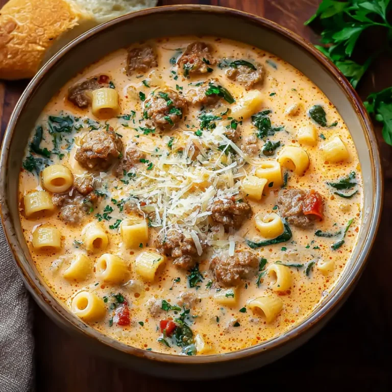 creamy parmesan italian sausage ditalini soup