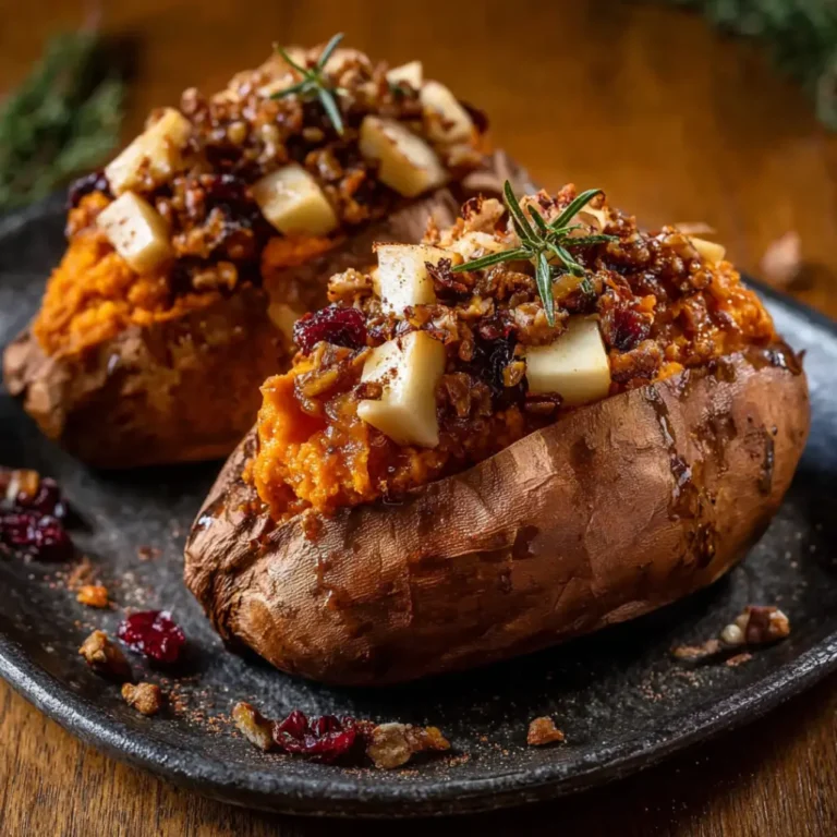apple spiced stuffed sweet potatoes