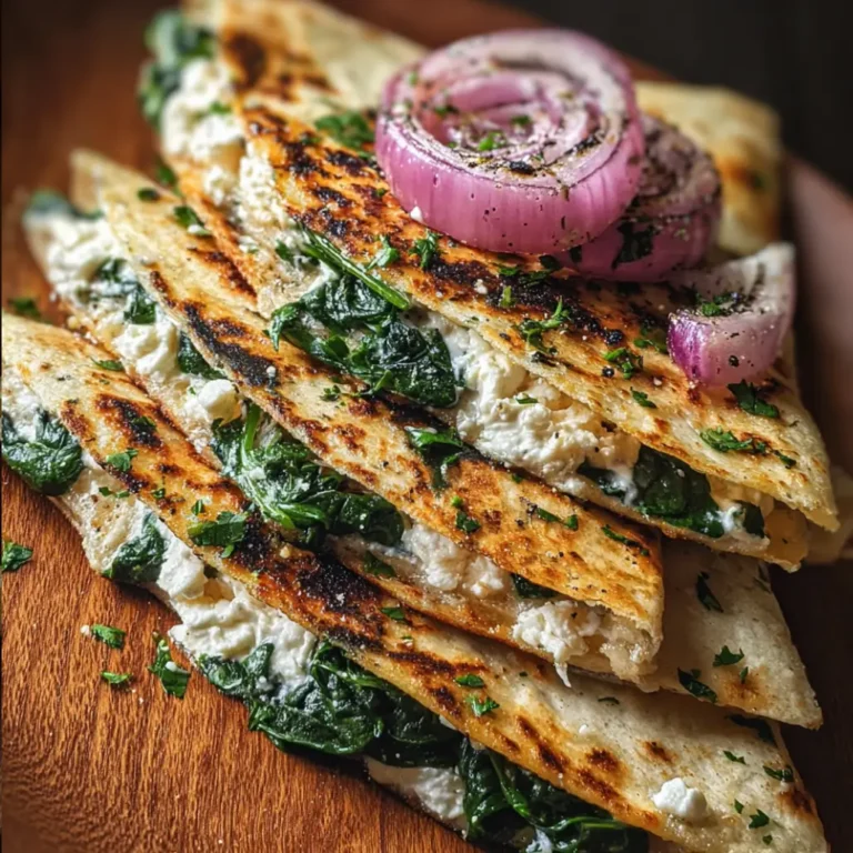 mediterranean quesadillas with spinach and feta
