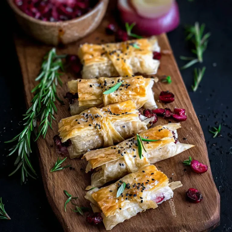 cranberry and brie filo crackers