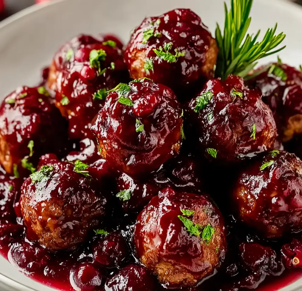 Quick Christmas Cranberry Meatballs