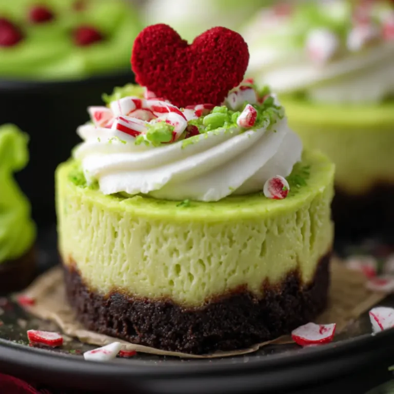 Grinch Mini Cheesecakes