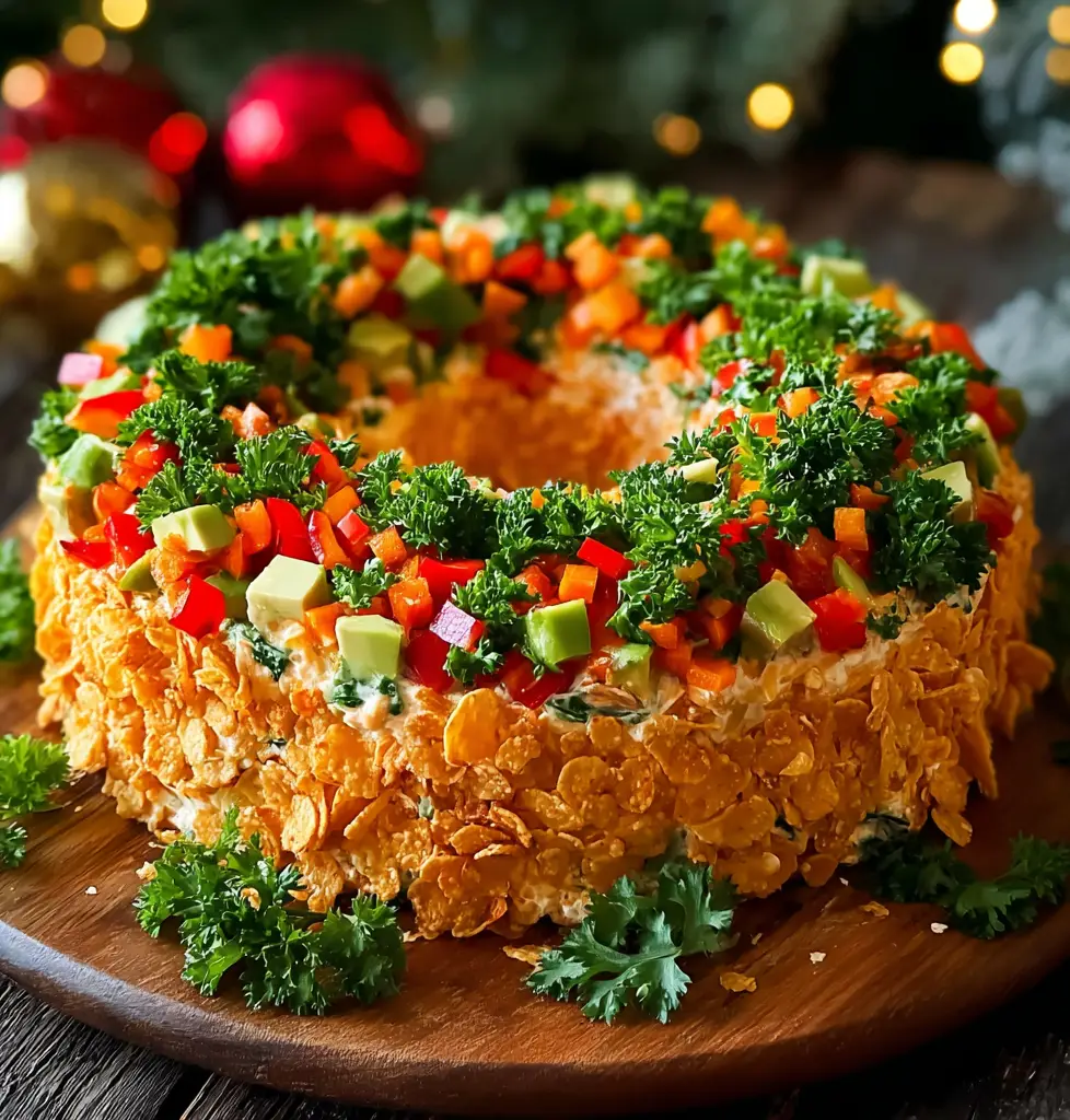Christmas Taco Cheese Ball Wreath