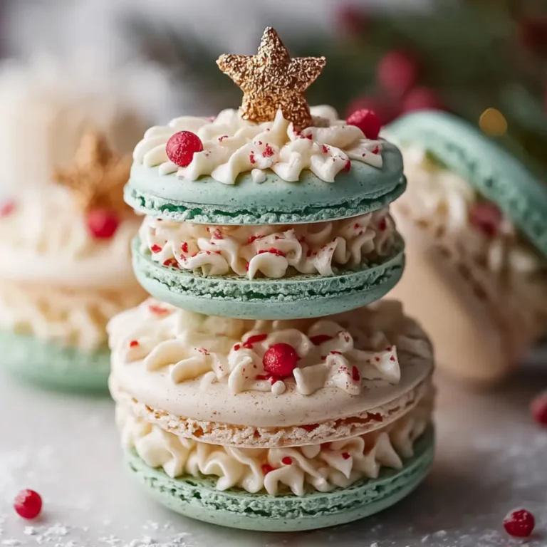 Christmas Tree Cake Macarons