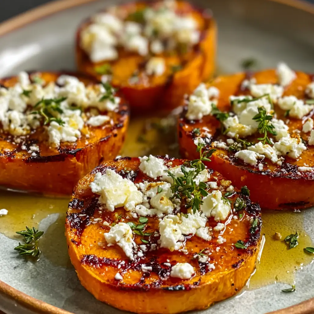 roasted sweet potato rounds with honey feta