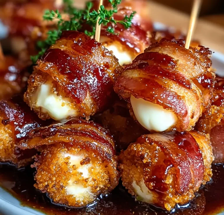 Crispy Bacon & Mozzarella Poppers With Glaze