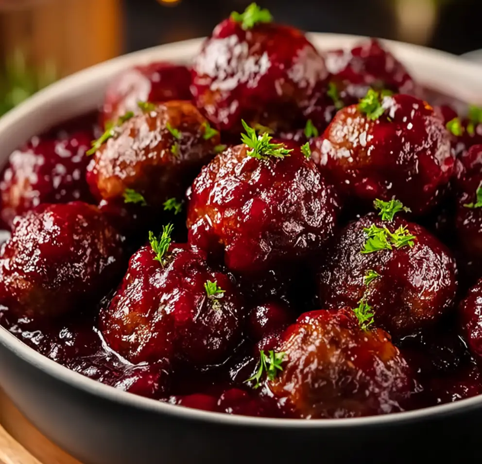 Quick Christmas Cranberry Meatballs