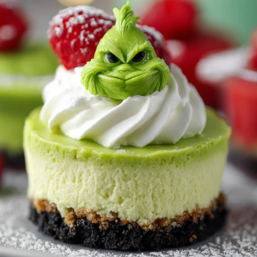 Grinch Mini Cheesecakes