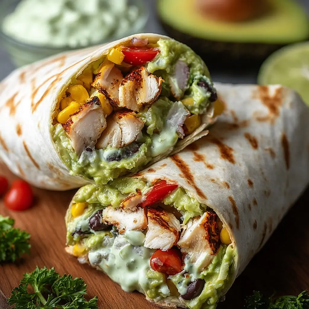 Chicken Avocado Ranch Burritos
