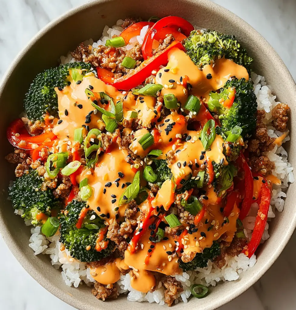 Bang Bang Ground Turkey Rice Bowls