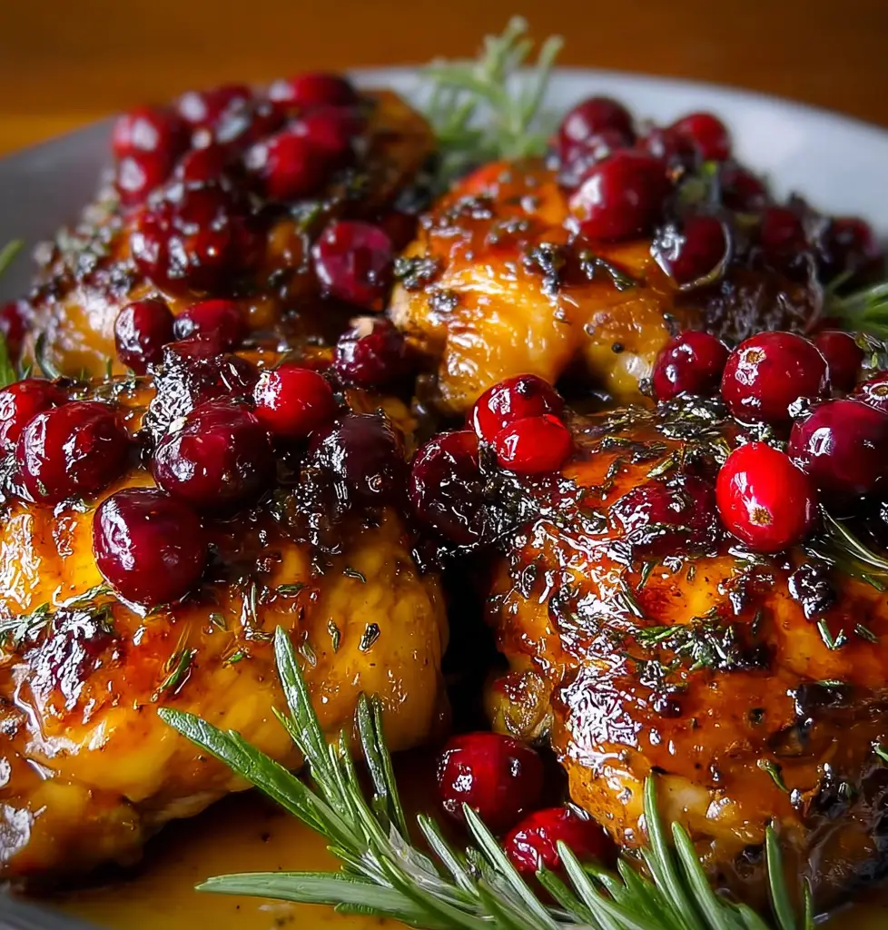 Baked Orange Cranberry Chicken Thighs