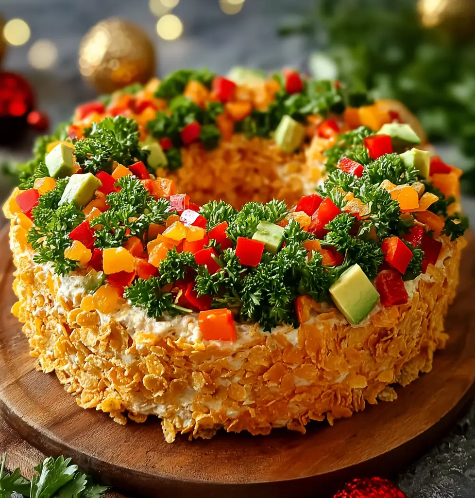Christmas Taco Cheese Ball Wreath