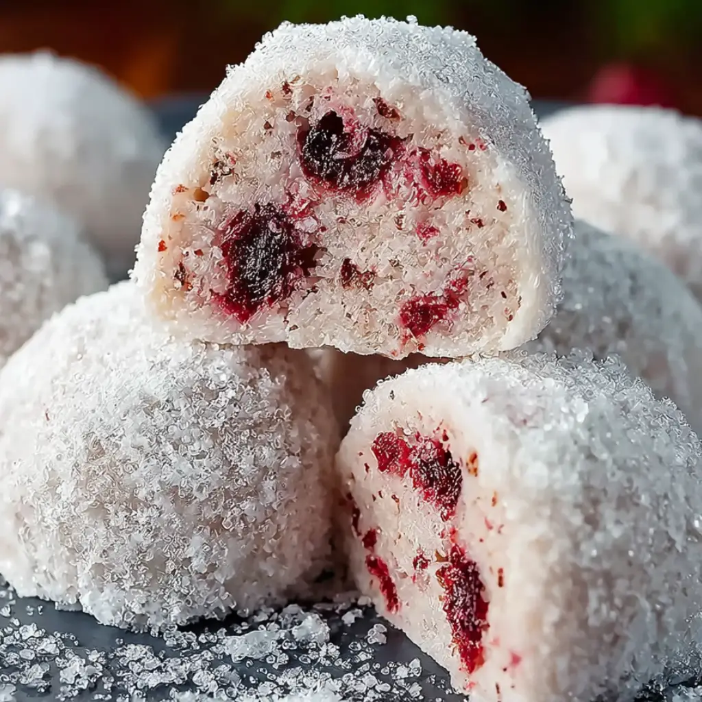 Cherry Snowball Cookies