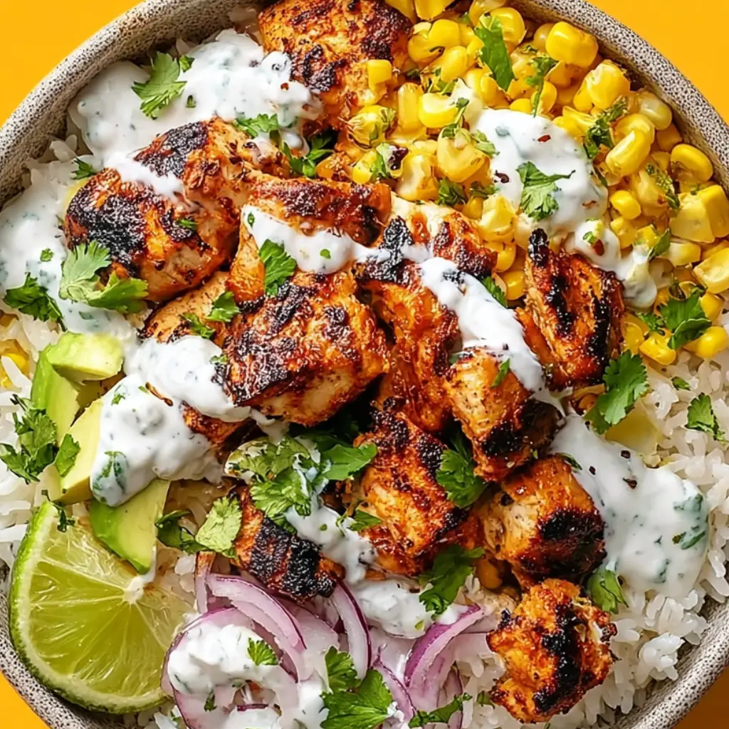 Street Corn Chicken Rice Bowl